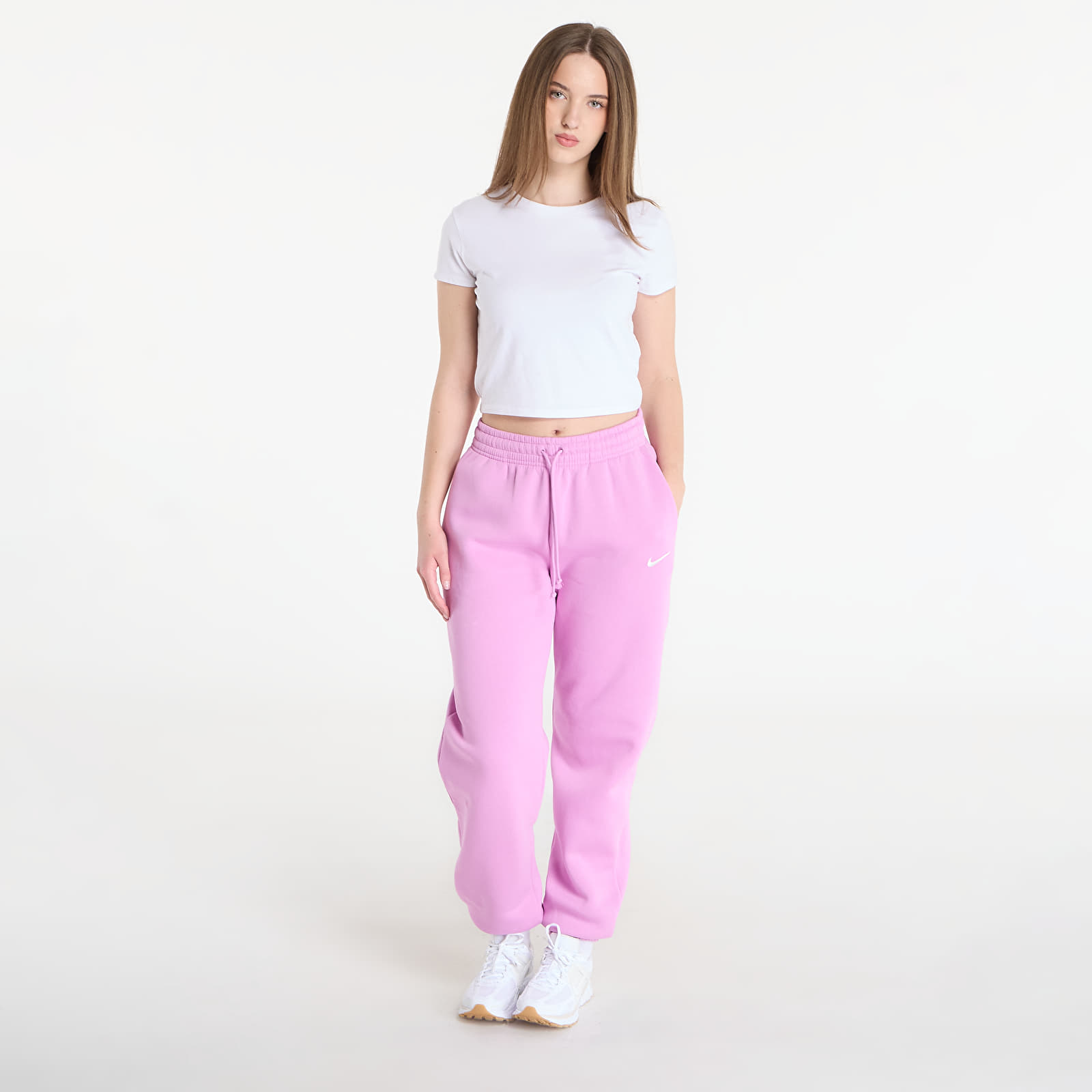 Jogginghosen für Frauen Nike Sportswear Phoenix Fleece Women's High-Waisted Oversized Sweatpants Lt Magenta/ Sail