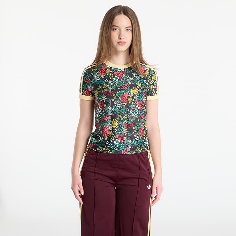 T-shirt adidas X Liberty London 3 Stripes T-Shirt Black/ Bold Green/ Collegiate Green- Eqt Yellow