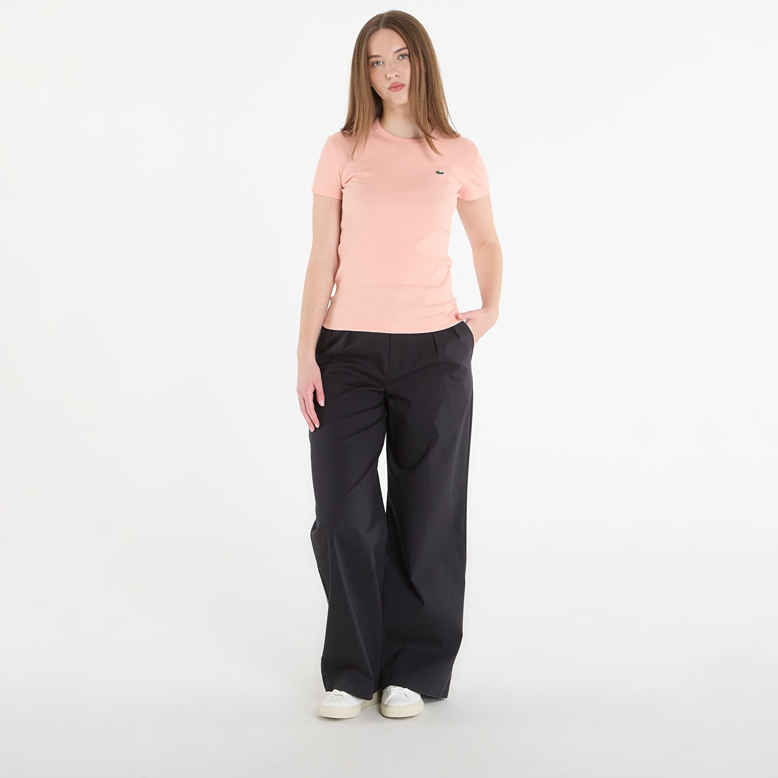 T shirt Lacoste Slim Fit Ribbed Cotton T shirt FR - vue 5