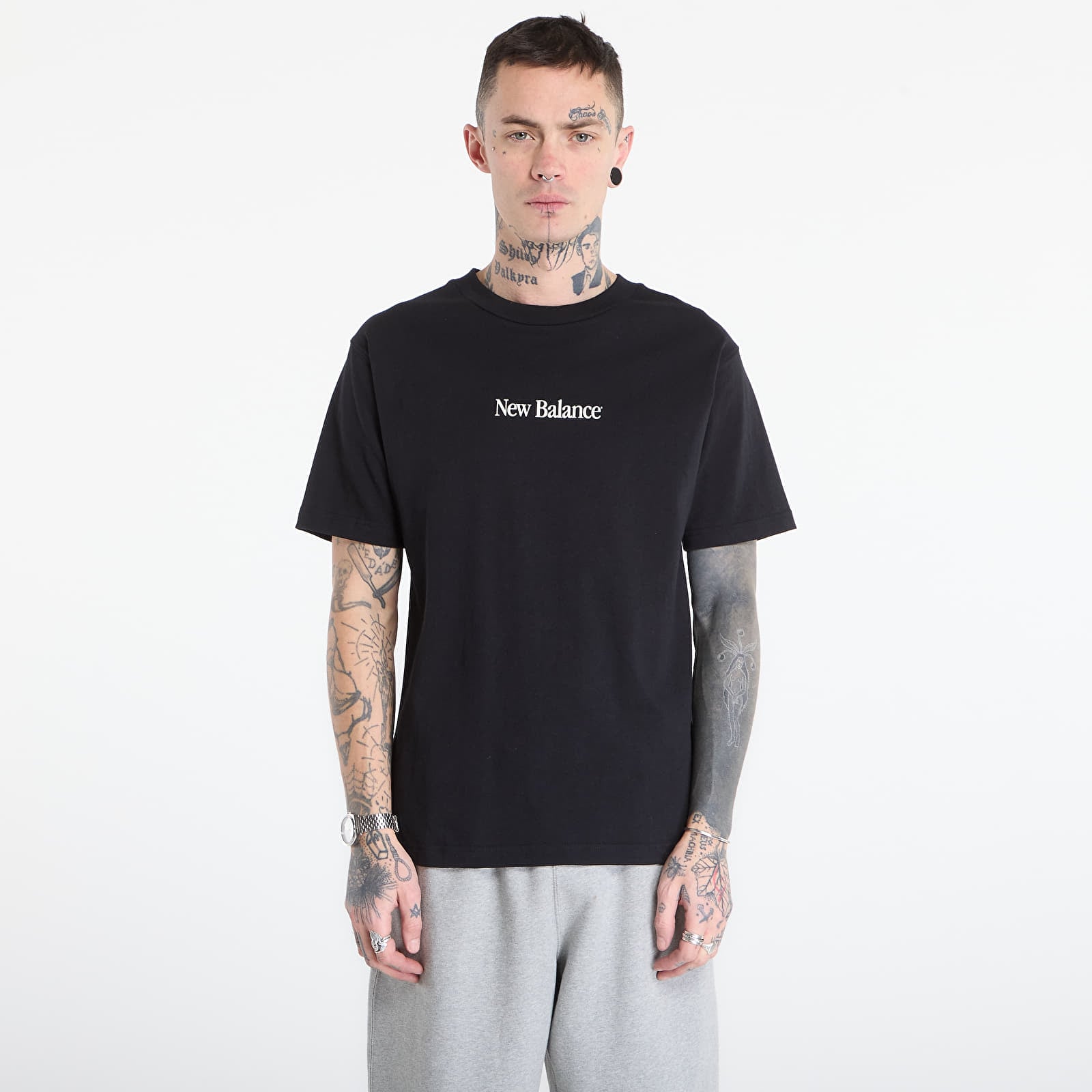 Majice T-shirt New Balance N Collage T-Shirt Black