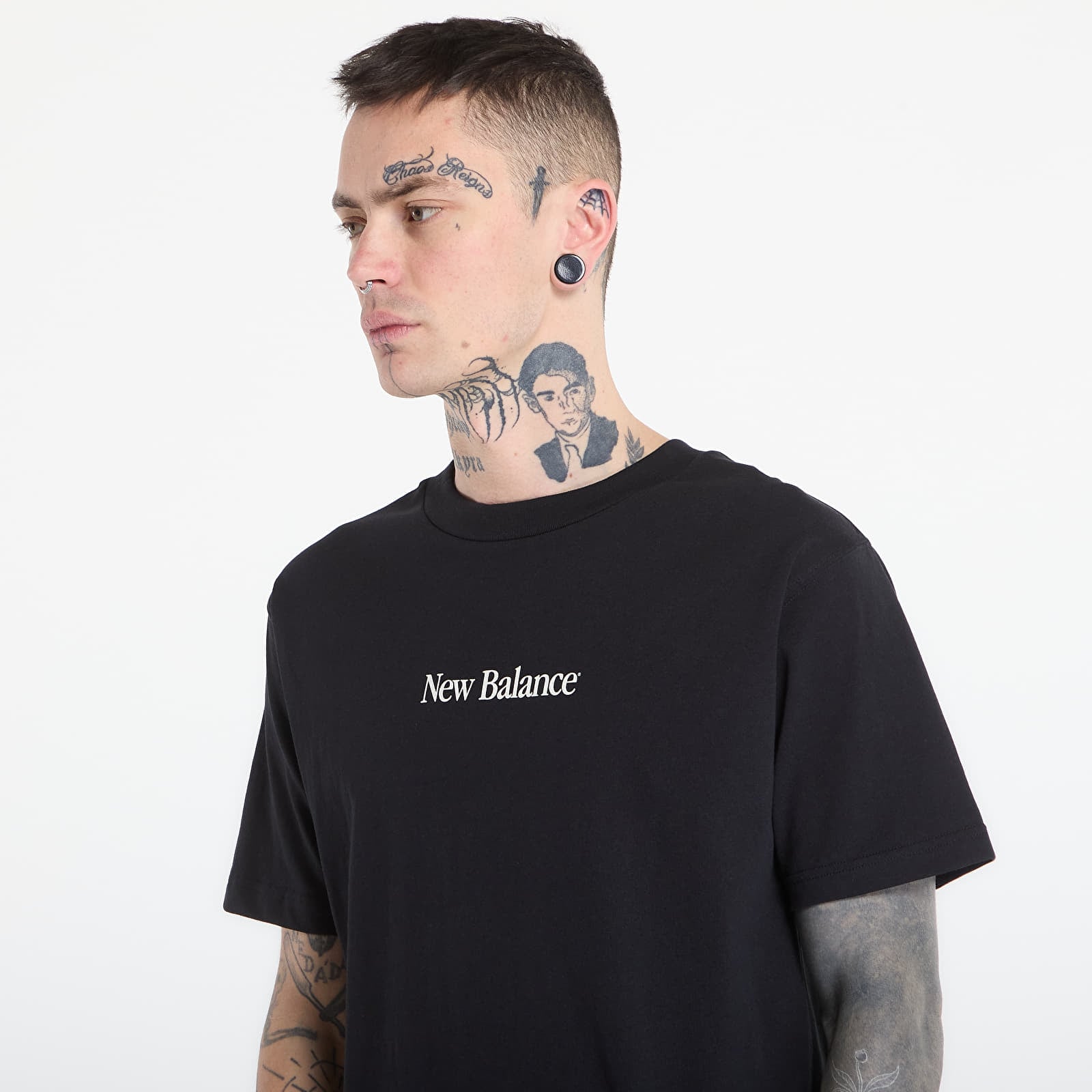 Majice T-shirt New Balance N Collage T-Shirt Black
