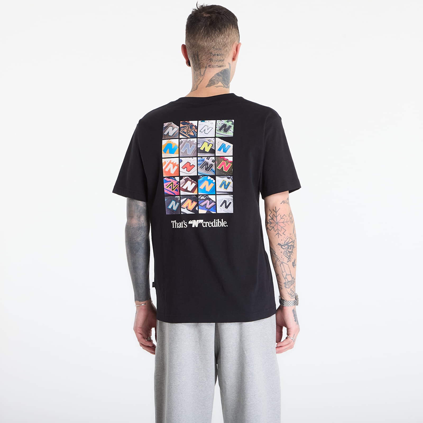 Majice T-shirt New Balance N Collage T-Shirt Black