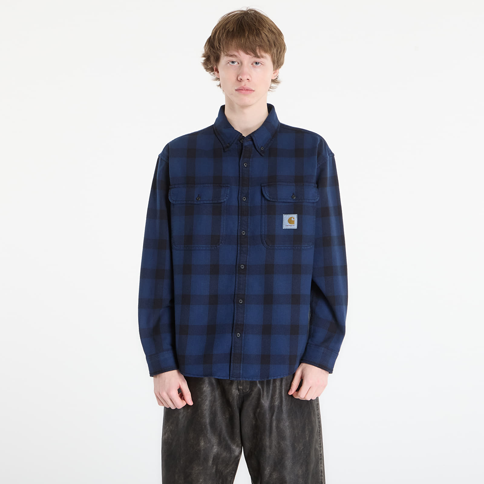 Риза Carhartt WIP L/S Edmands Shirt UNISEX Edmands Check/ Natural/ Jupiter XS