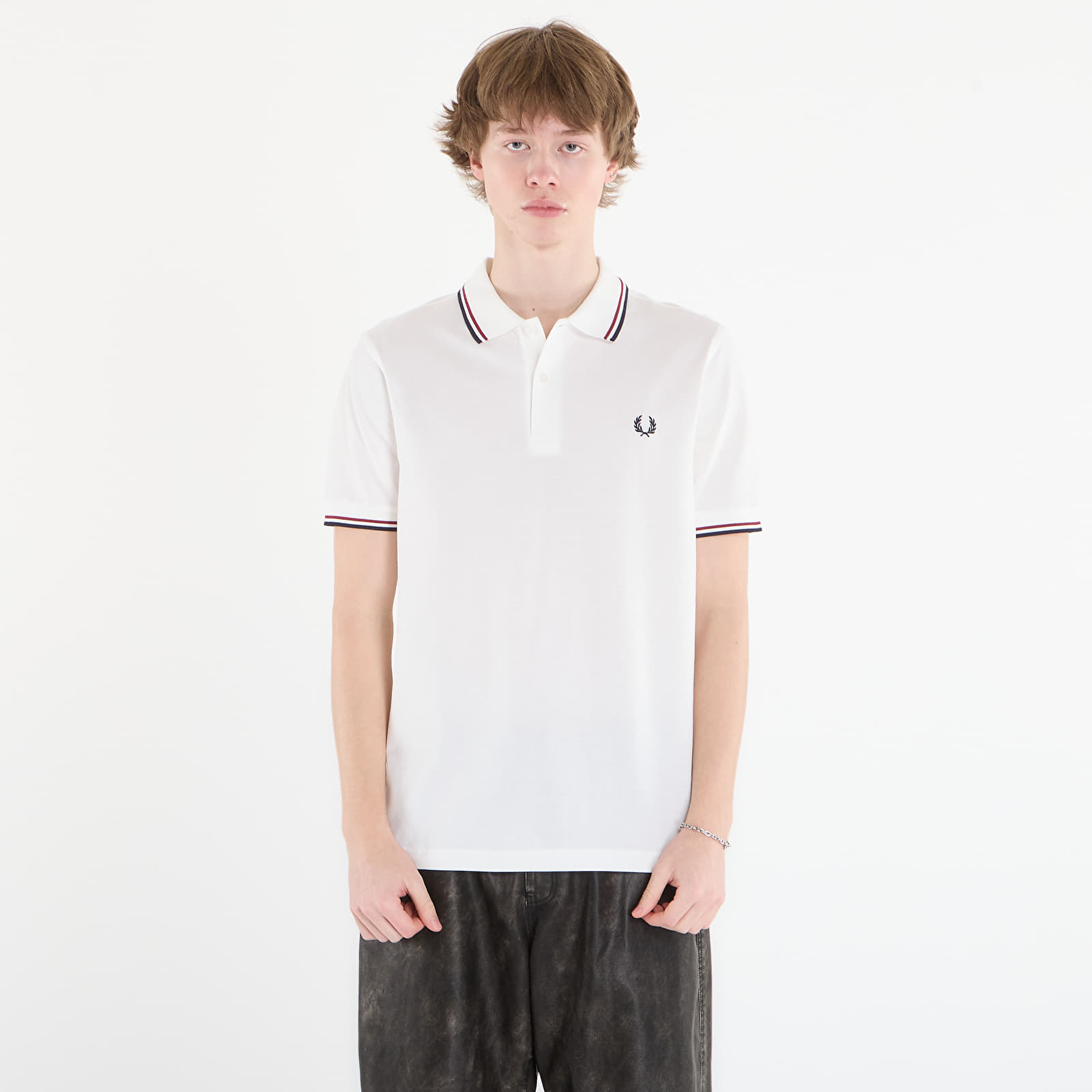 T-Shirts FRED PERRY Twin Tipped Fred Perry Shirt Snwht/ Bred/ Nvy