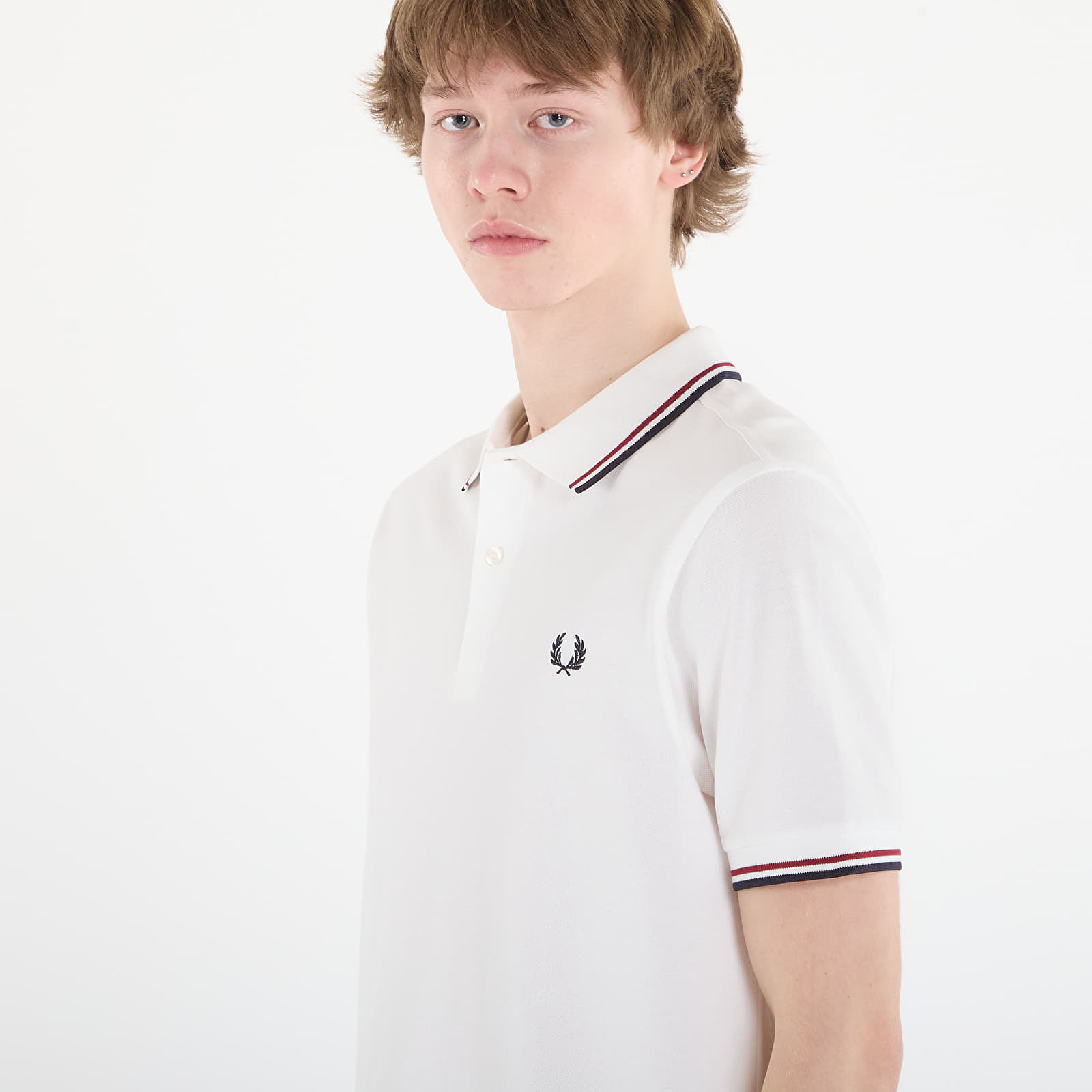 T-Shirts FRED PERRY Twin Tipped Fred Perry Shirt Snwht/ Bred/ Nvy