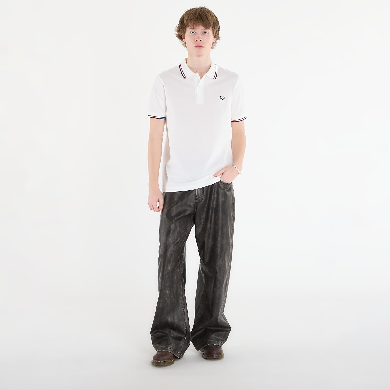 T-Shirts FRED PERRY Twin Tipped Fred Perry Shirt Snwht/ Bred/ Nvy