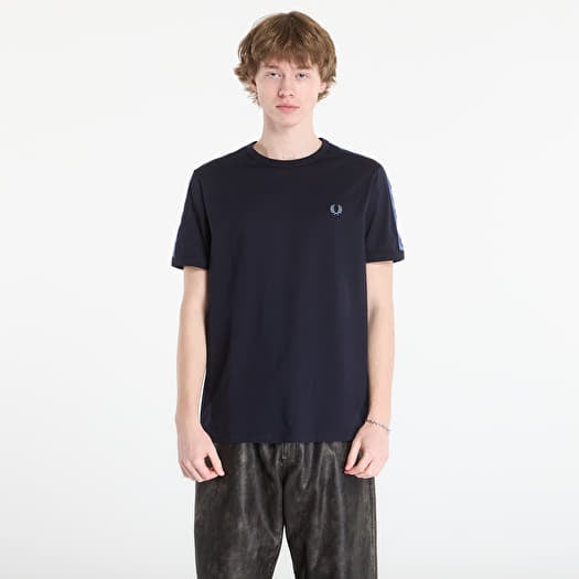 T-paita FRED PERRY Contrast Tape Ringer T-Shirt Navy/ Ace Blue