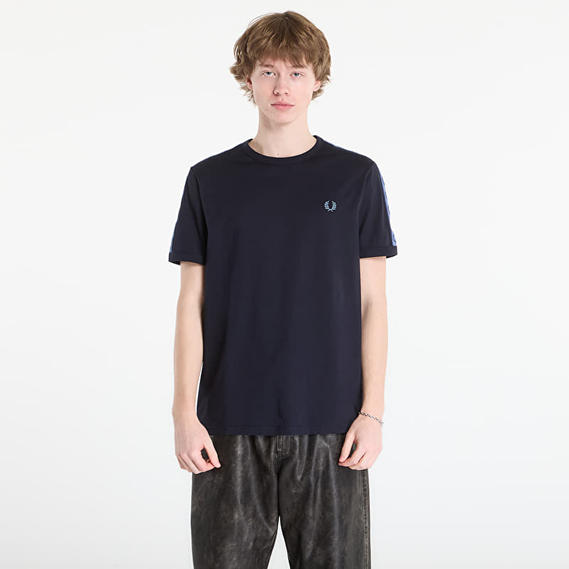 FRED PERRY Contrast Tape Ringer T-Shirt Navy/ Ace Blue
