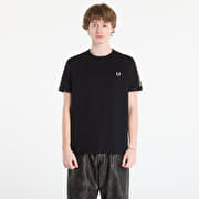 FRED PERRY Contrast Tape Ringer T-Shirt Black/ Champagne