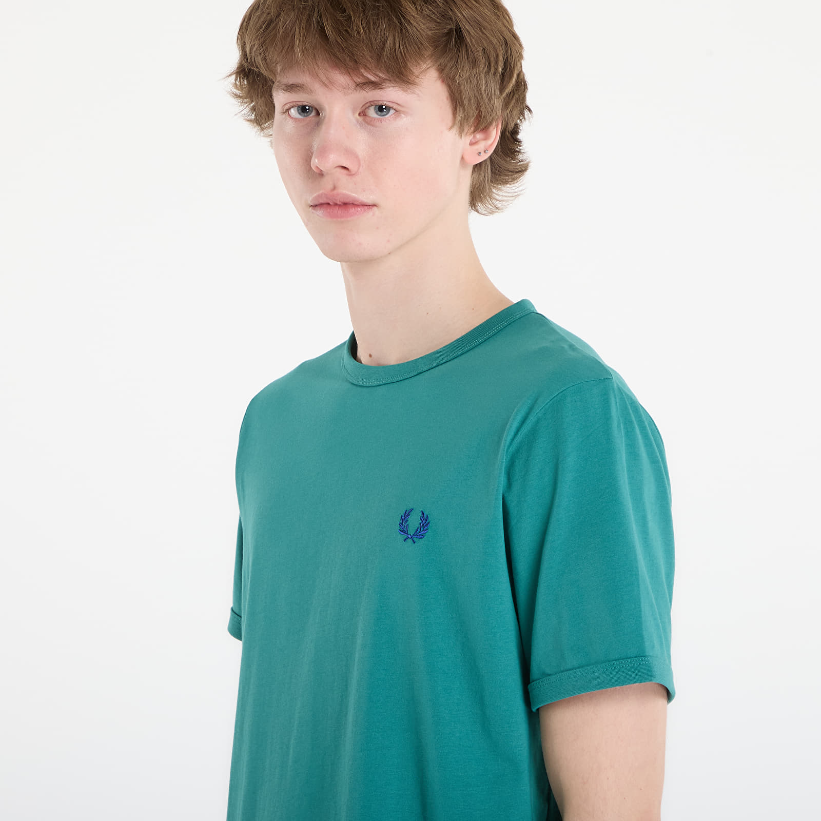 Majice T-shirt FRED PERRY Ringer T-Shirt Deep Mint