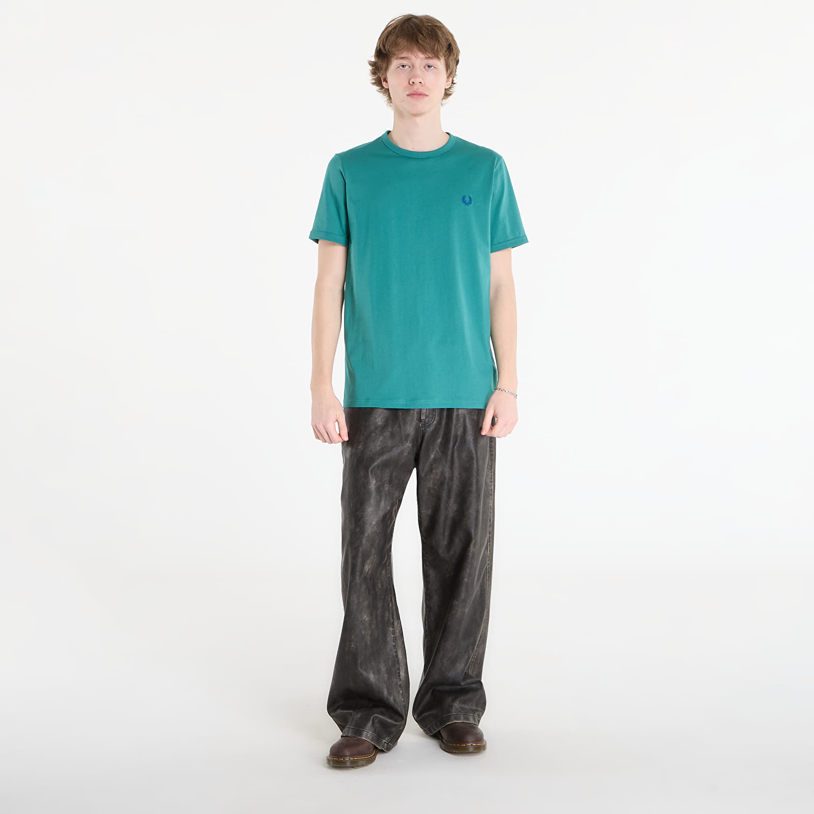 Majice T-shirt FRED PERRY Ringer T-Shirt Deep Mint