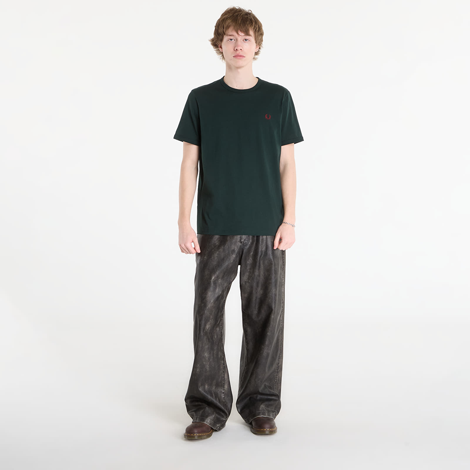 Majice T-shirt FRED PERRY Ringer T-Shirt Grassroots