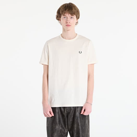 T-paita FRED PERRY Ringer T-Shirt Ecru