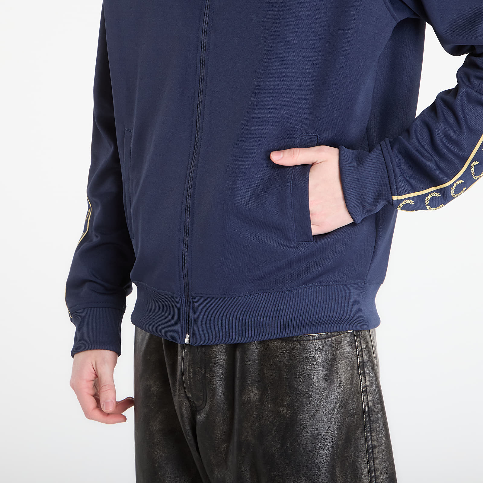 Hoodies and sweatshirts  FRED PERRY Contrast Tape Track Jacket Tennisb/ Champagn