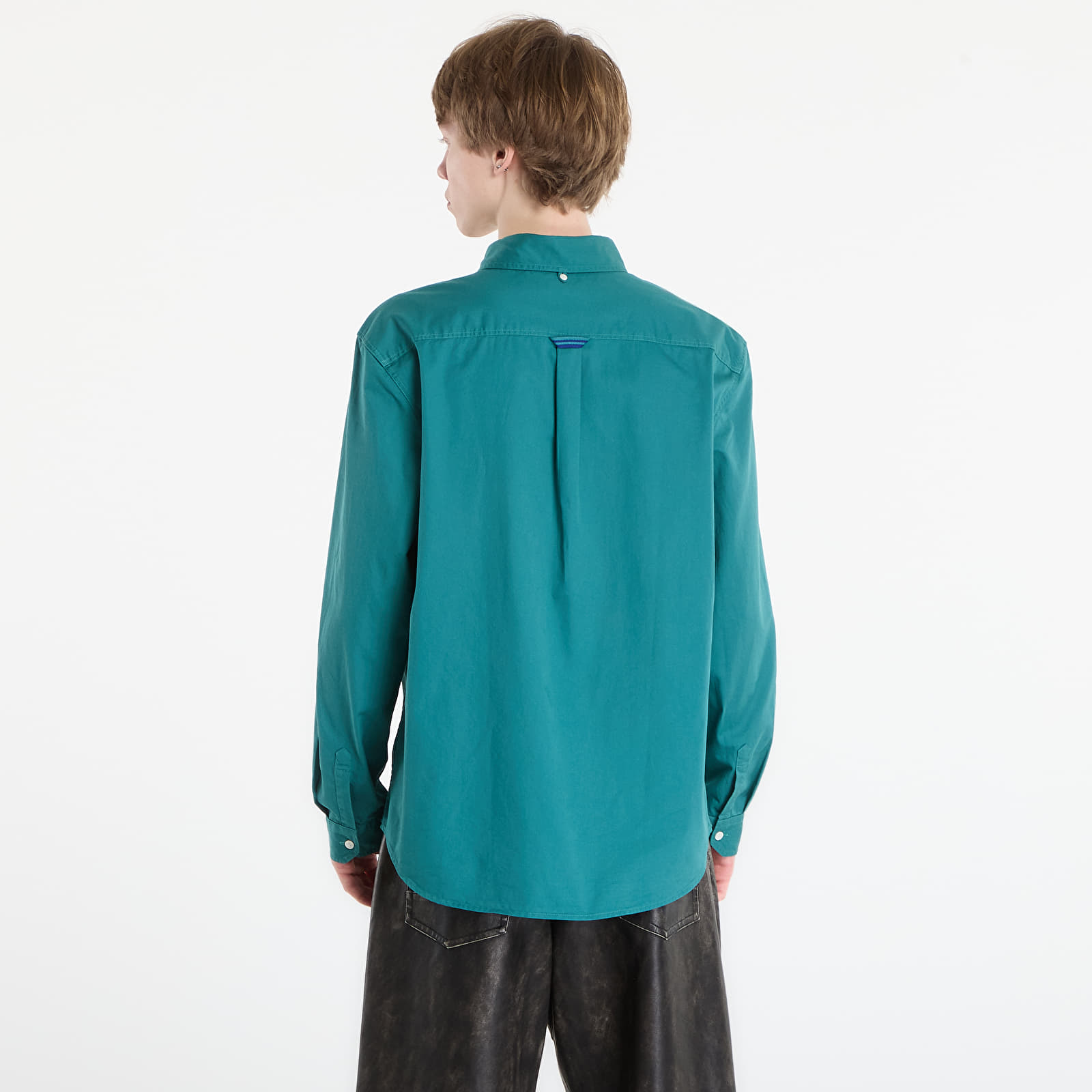 Camice FRED PERRY Relaxed Washed Twill Shirt Deep Mint