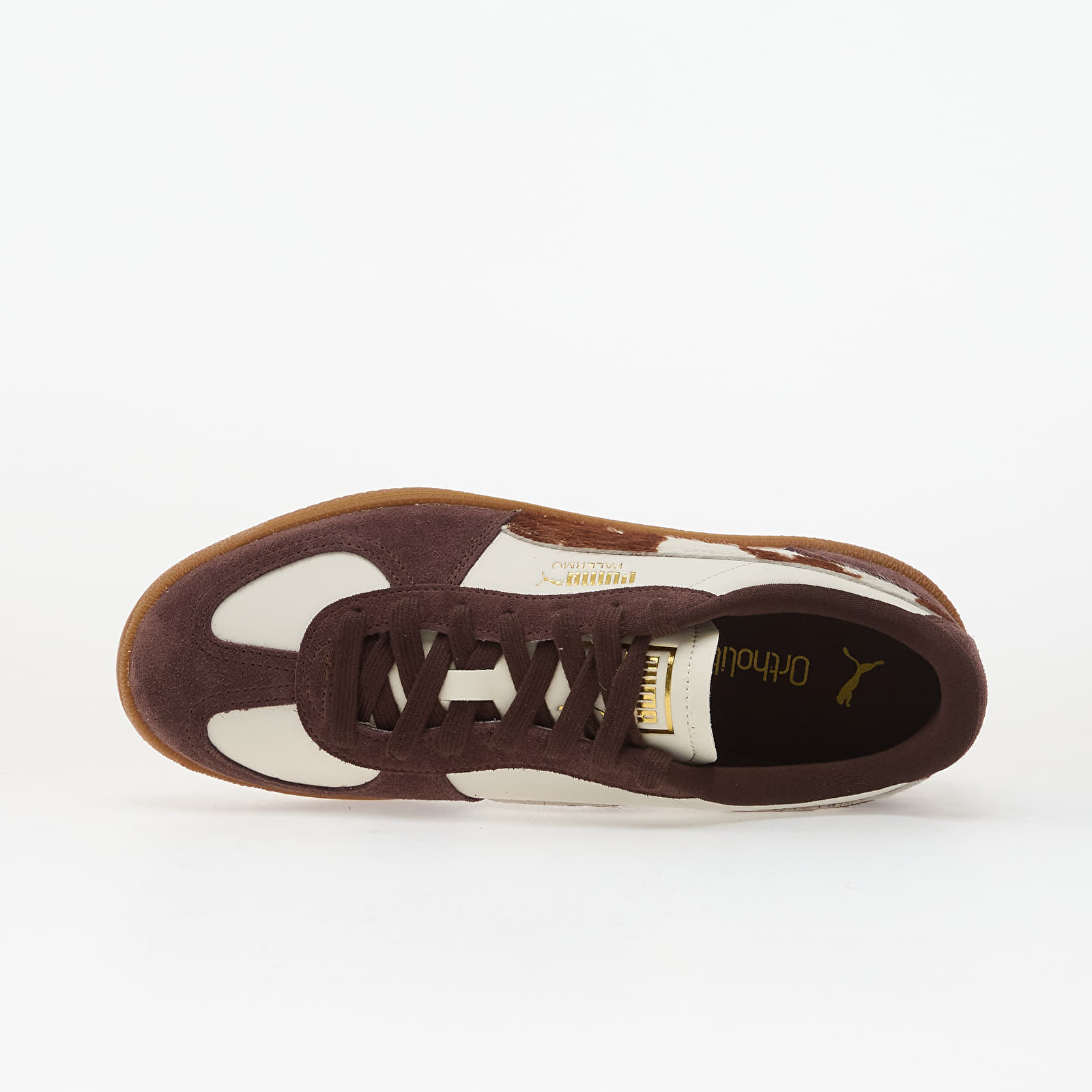Damen Sneaker und Schuhe Puma Palermo Cow Wns Warm White-Chocolate Brown-Gum