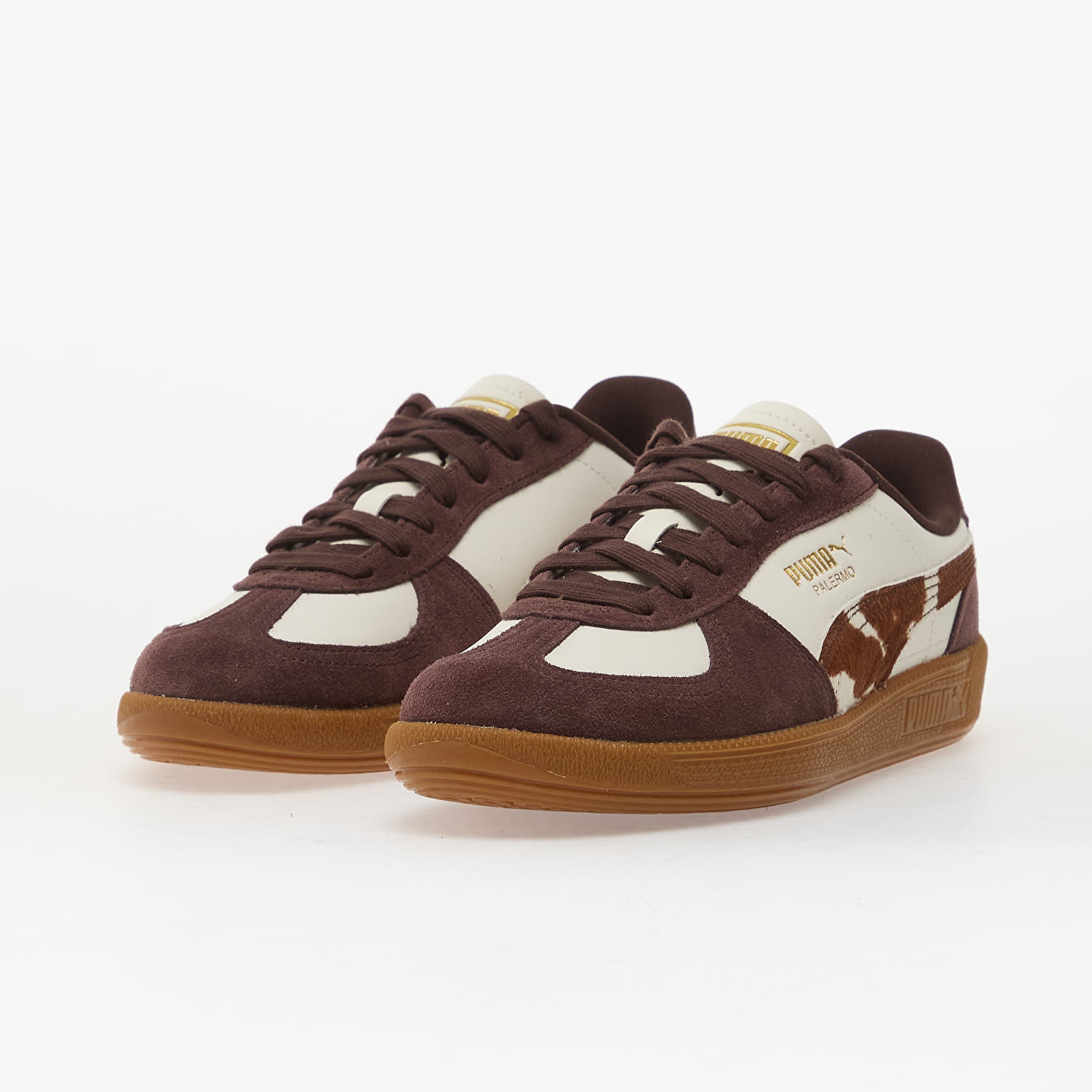 Damen Sneaker und Schuhe Puma Palermo Cow Wns Warm White-Chocolate Brown-Gum