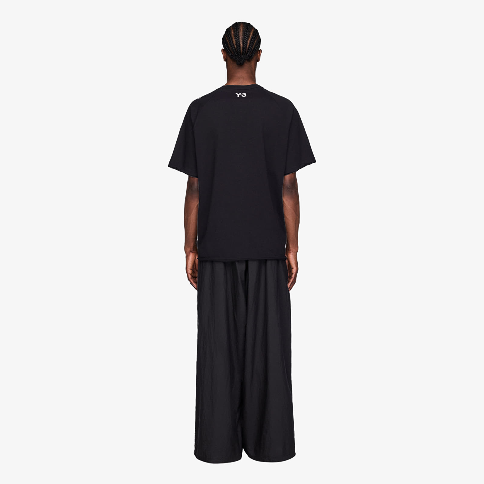 Trainingsbroeken Y-3 Raw Edge 3 Stripes Wide Tracksuit Bottoms Black