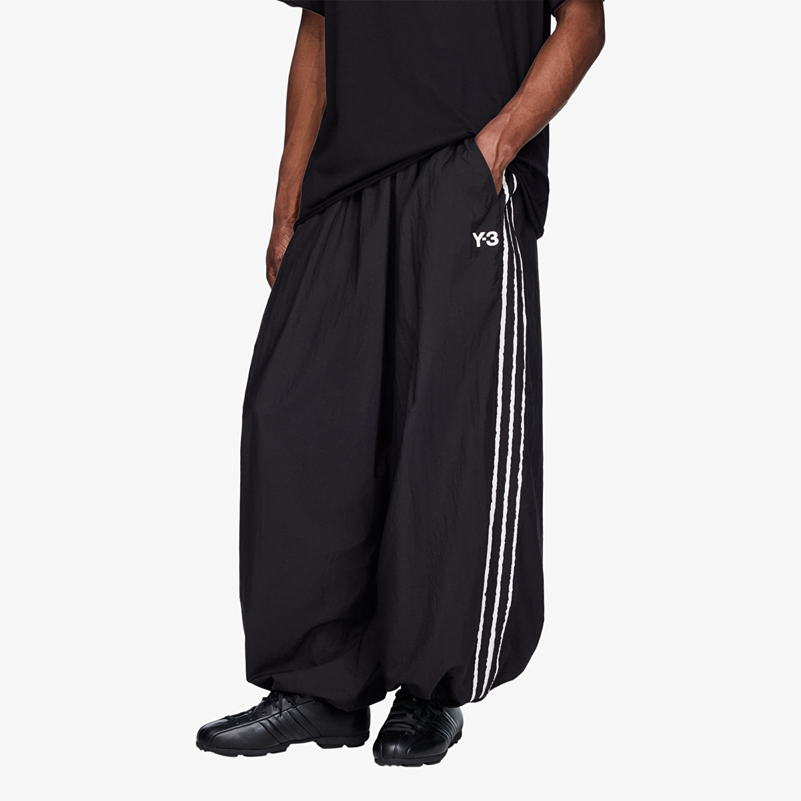 Trainingsbroeken Y-3 Raw Edge 3 Stripes Wide Tracksuit Bottoms Black