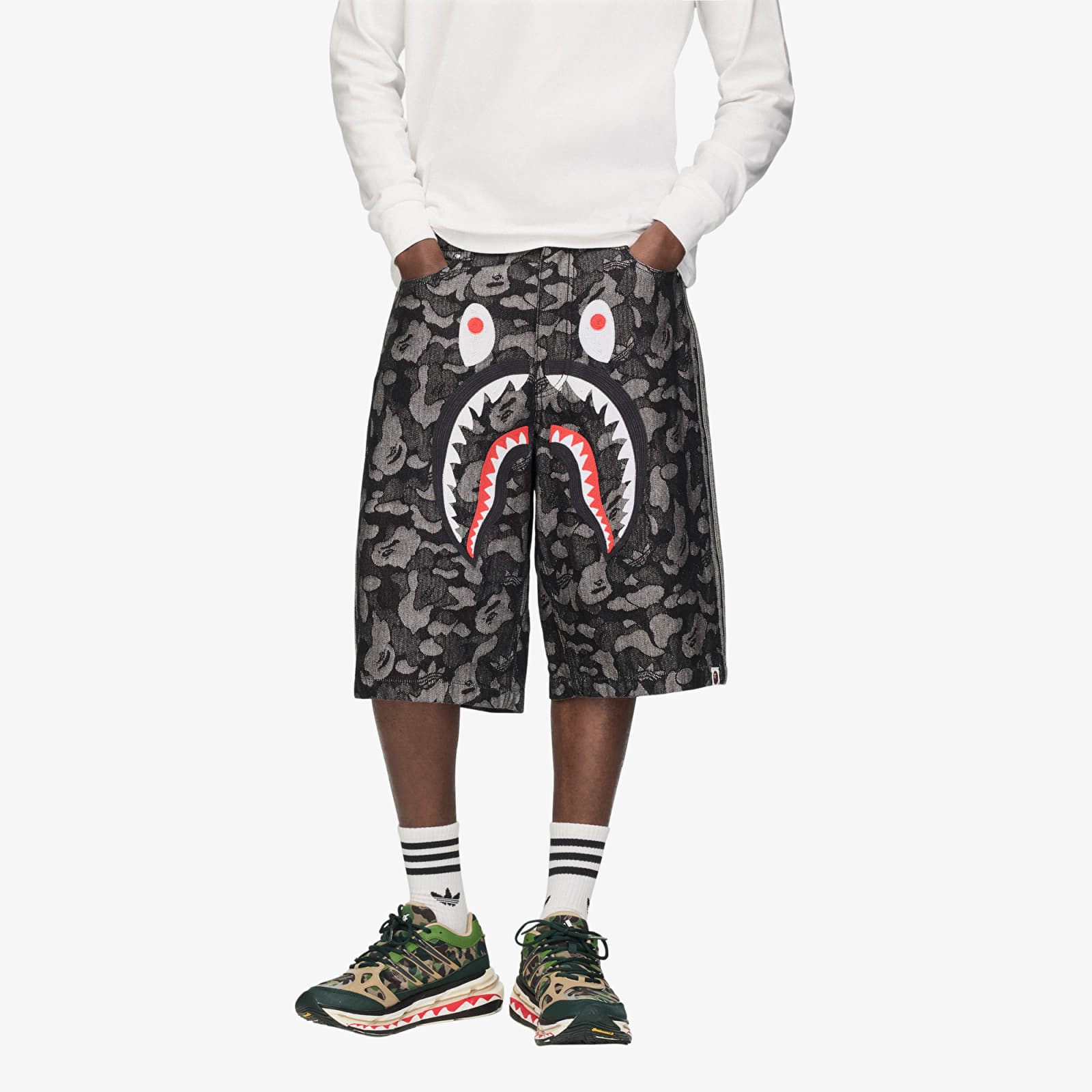 Шорти adidas x BAPE Shark Denim Jor Black