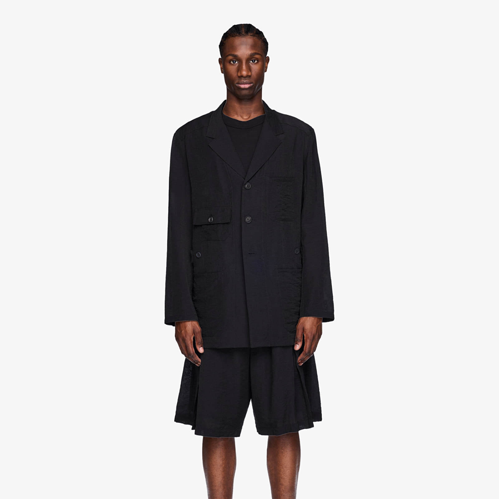 Яке Y-3 Crinkle Viscose Chore Coat Black/ Night Grey M