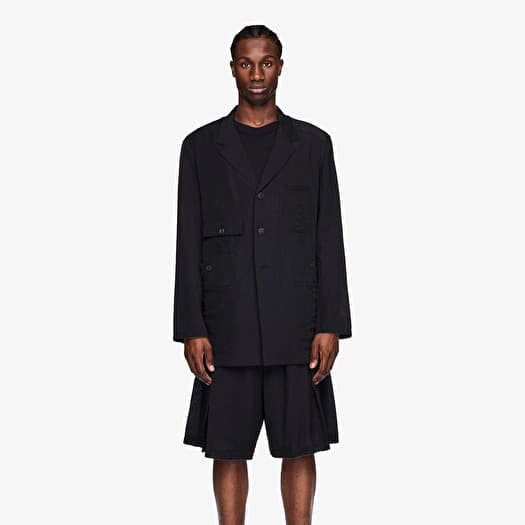 Y-3 Crinkle Viscose Chore Coat Black/ Night Grey