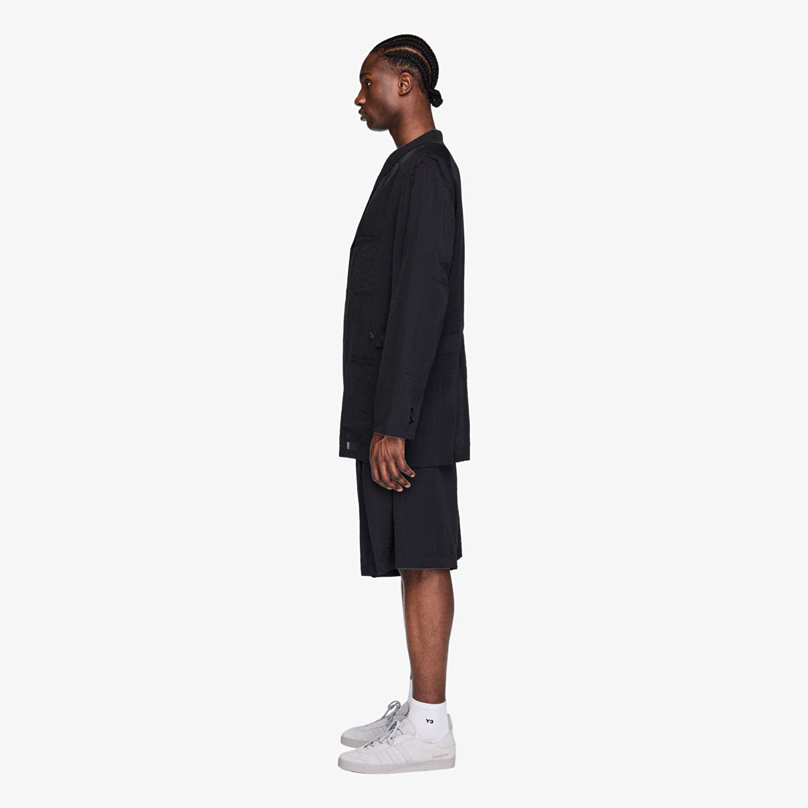 Overshirt Y-3 Crinkle Viscose Chore Coat Black/ Night Grey