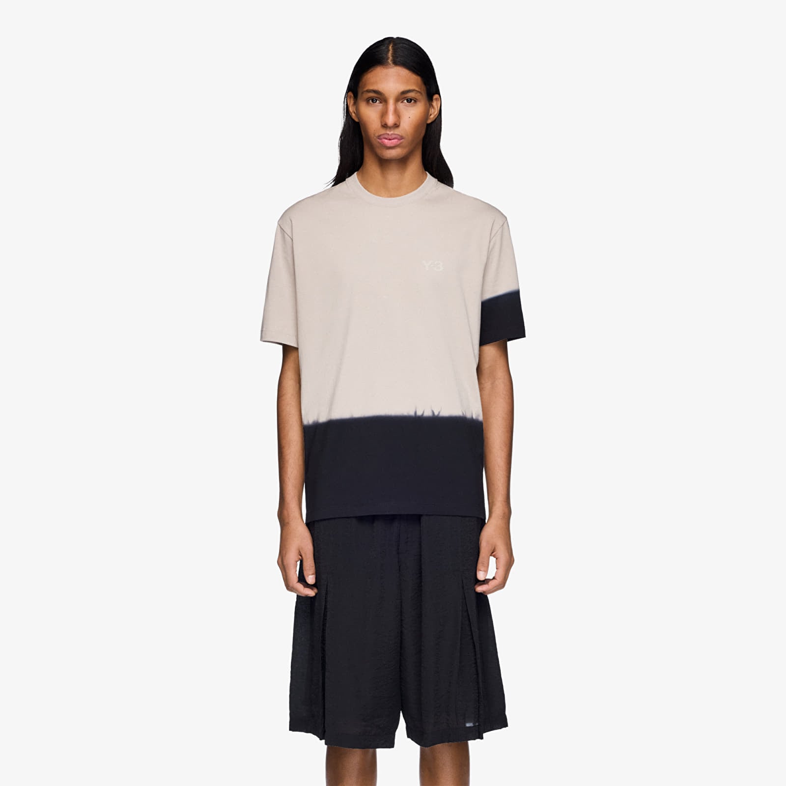 T-shirts  Y-3 Dipped Regular Short Sleeve T-Shirt Light Brown/ Black