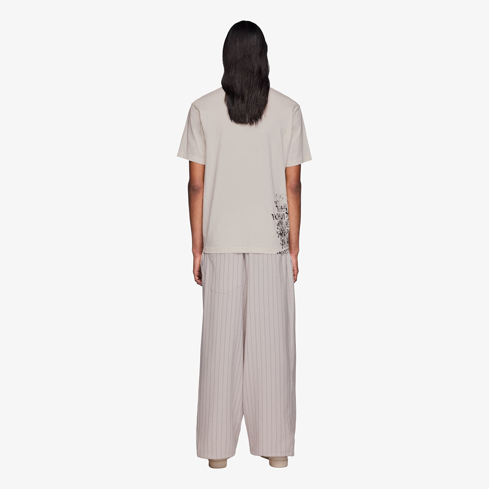 Spodnie Y-3 Sport Uniform Pinstripe Track Trousers Chalk Pearl