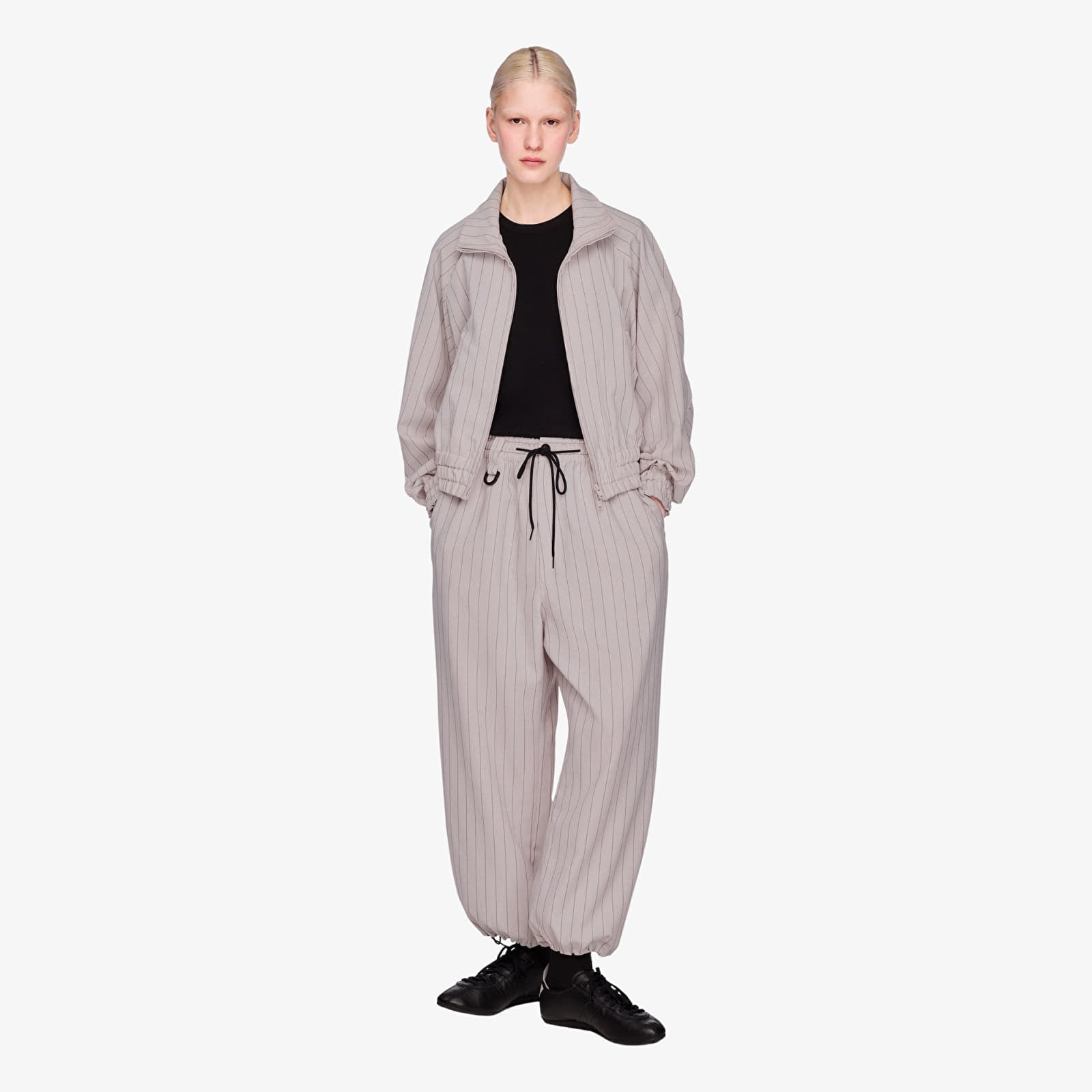 Spodnie Y-3 Sport Uniform Pinstripe Track Trousers Chalk Pearl