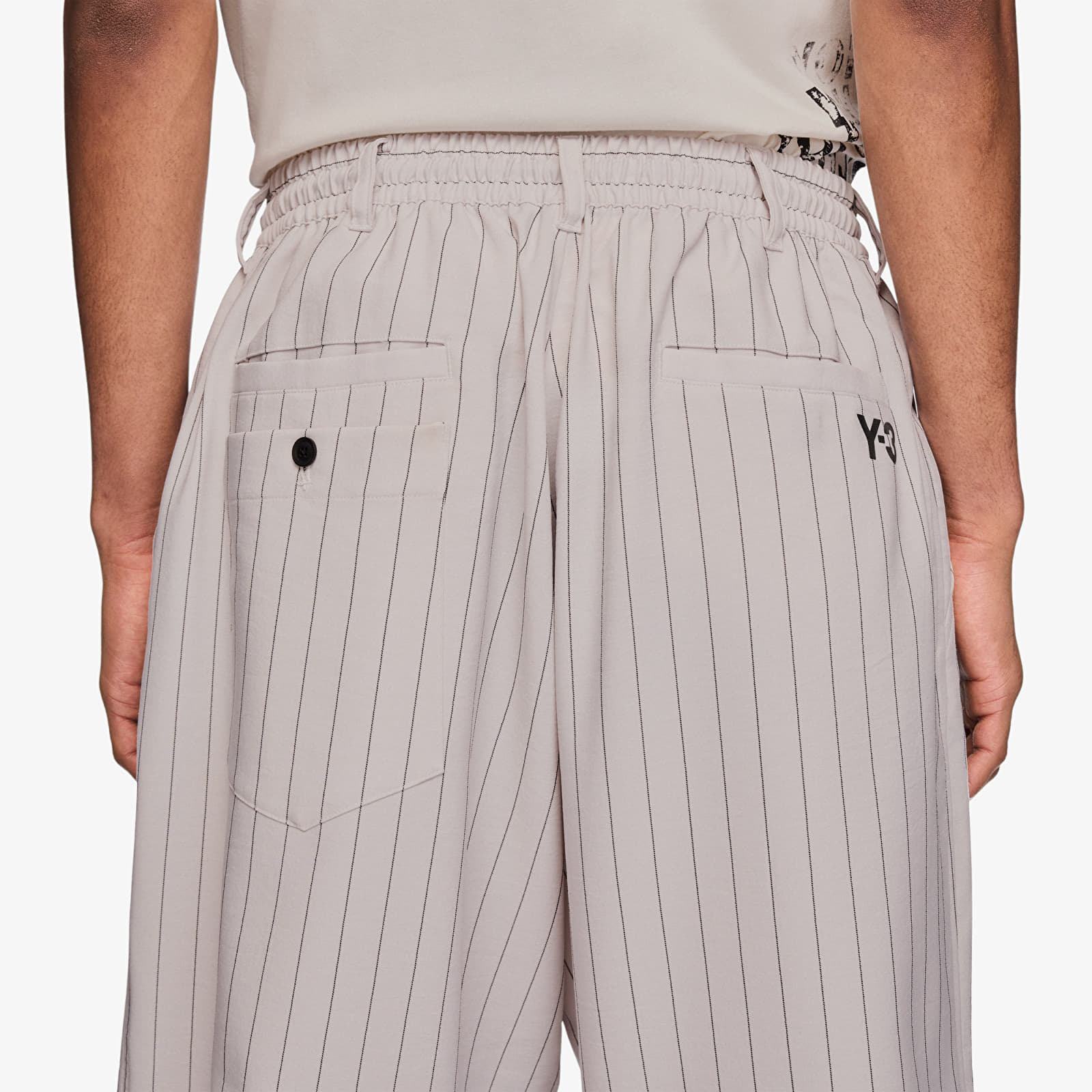 Spodnie Y-3 Sport Uniform Pinstripe Track Trousers Chalk Pearl