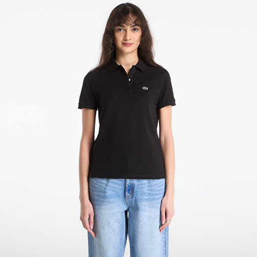 Camiseta LACOSTE Short Sleeved Ribbed Collar Shirt Black
