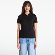 LACOSTE Short Sleeved Ribbed Collar Shirt Black