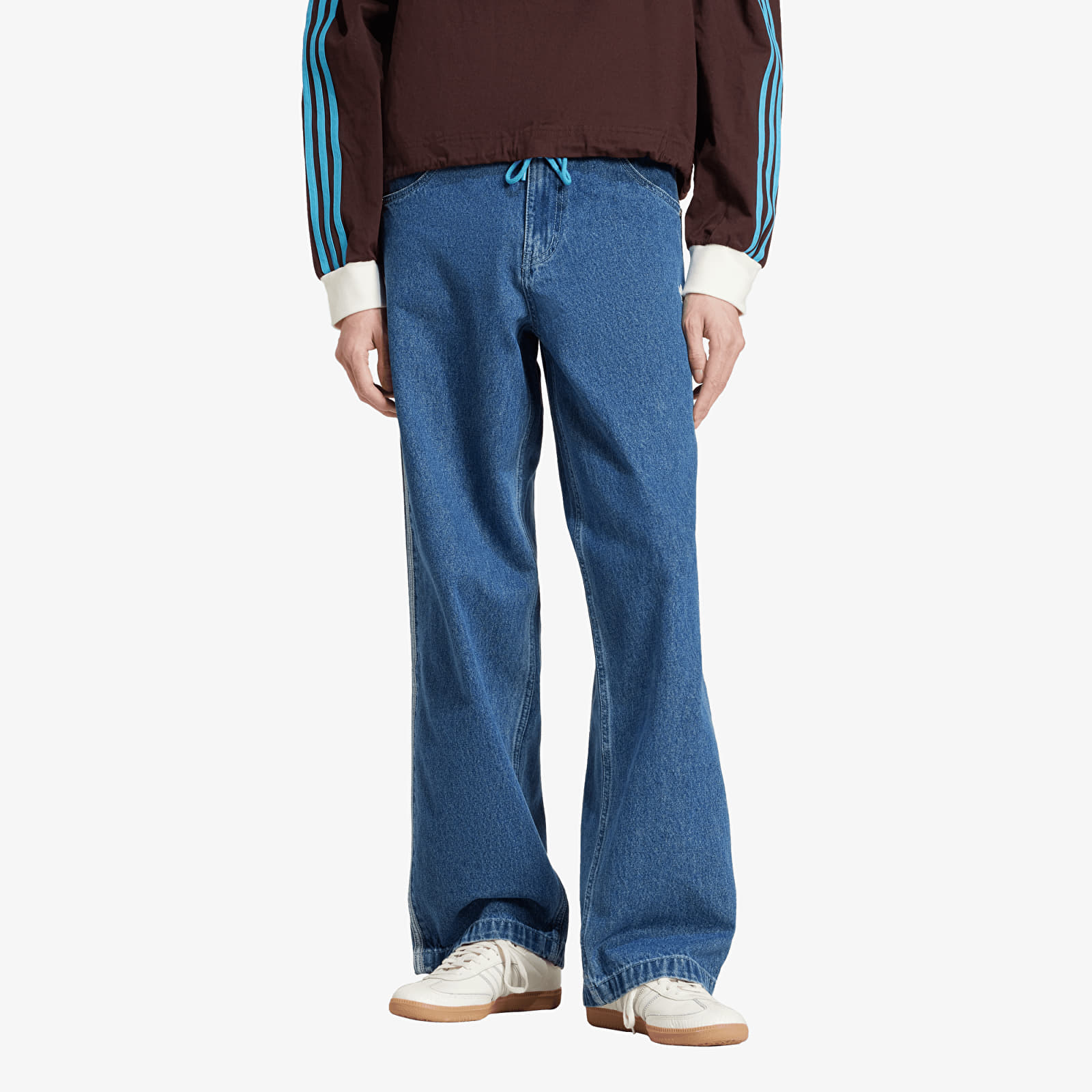 Pantalons homme adidas Firebird Adicolor Denim  Pants Medium Blue Denim