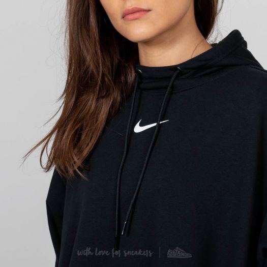 Nike black mini swoosh oversized hoodie 2025
