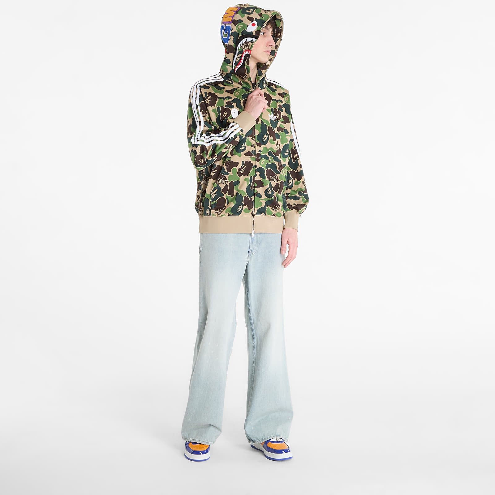 Hættetrøjer til mænd adidas x BAPE Shark Track Hoodie Jacket Crew Green