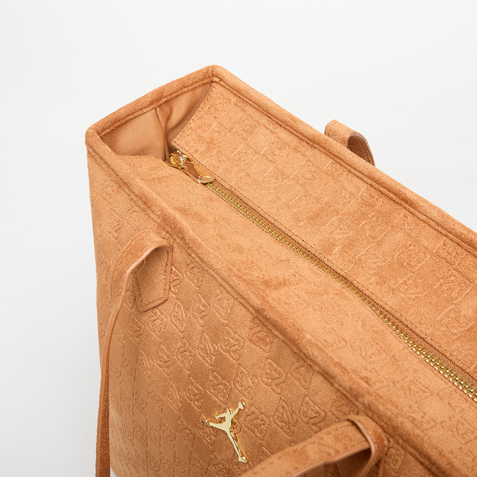 Ristilaukut Jordan Jam Suede Monogram Tote Cognac