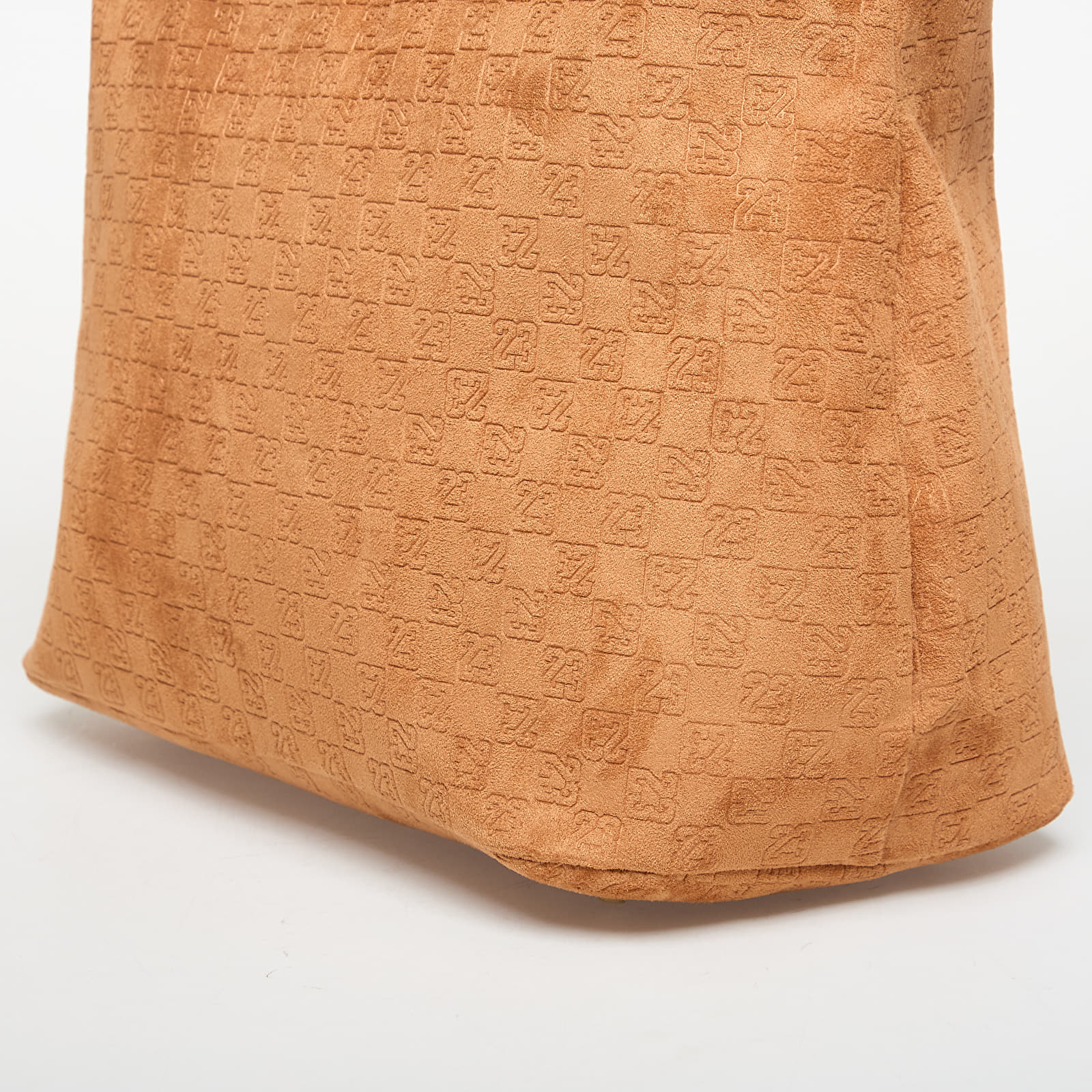 Ristilaukut Jordan Jam Suede Monogram Tote Cognac
