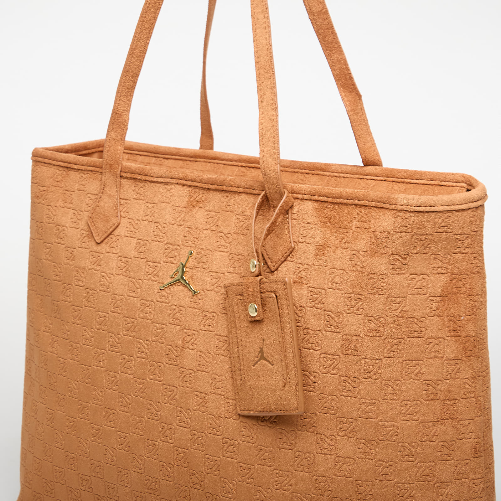 Ristilaukut Jordan Jam Suede Monogram Tote Cognac