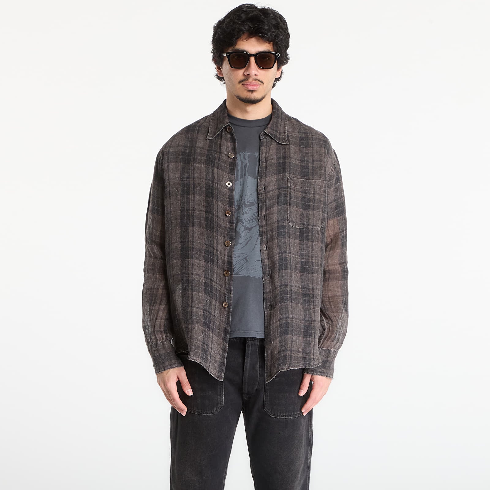 Hemden OUR LEGACY Above Shirt Penumbra Check Sheercoat Linen