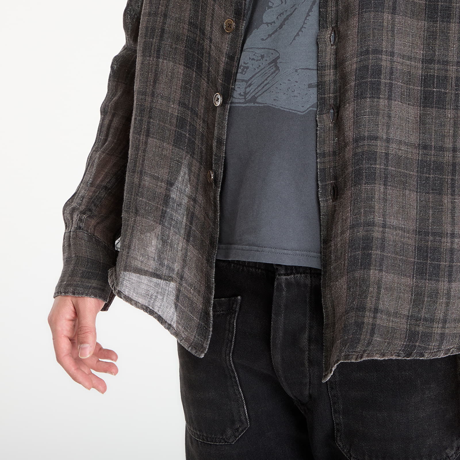 Hemden OUR LEGACY Above Shirt Penumbra Check Sheercoat Linen