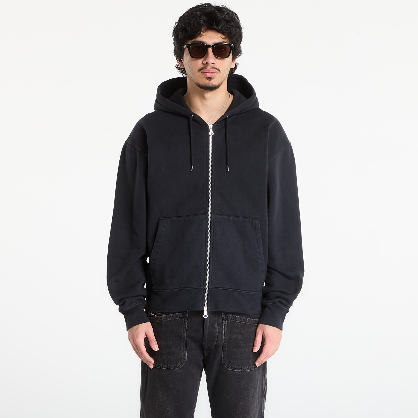 Sweatshirt OUR LEGACY Rascal Hood Washed Black Star Fleece 48