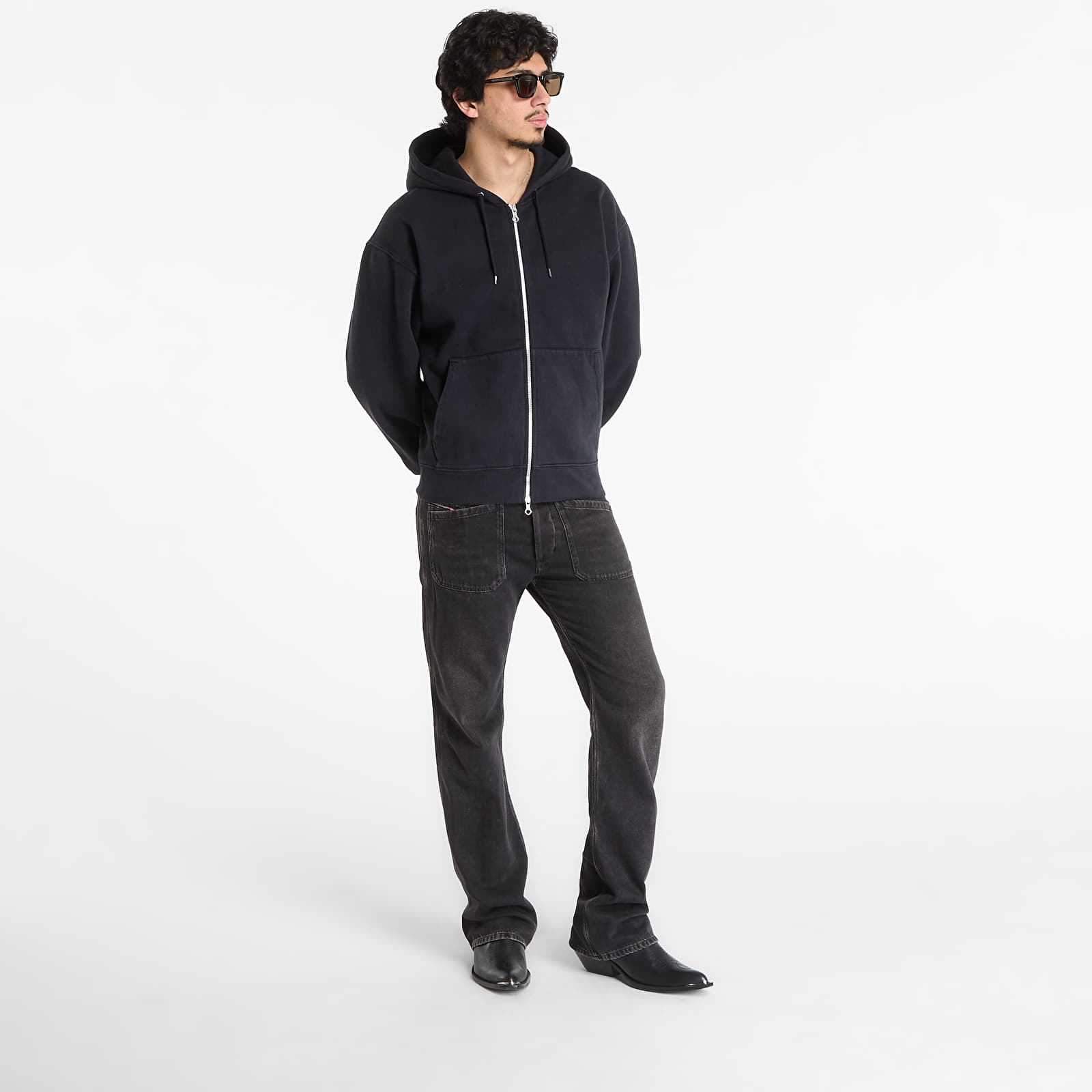 Dukserice OUR LEGACY Rascal Hood Washed Black Star Fleece