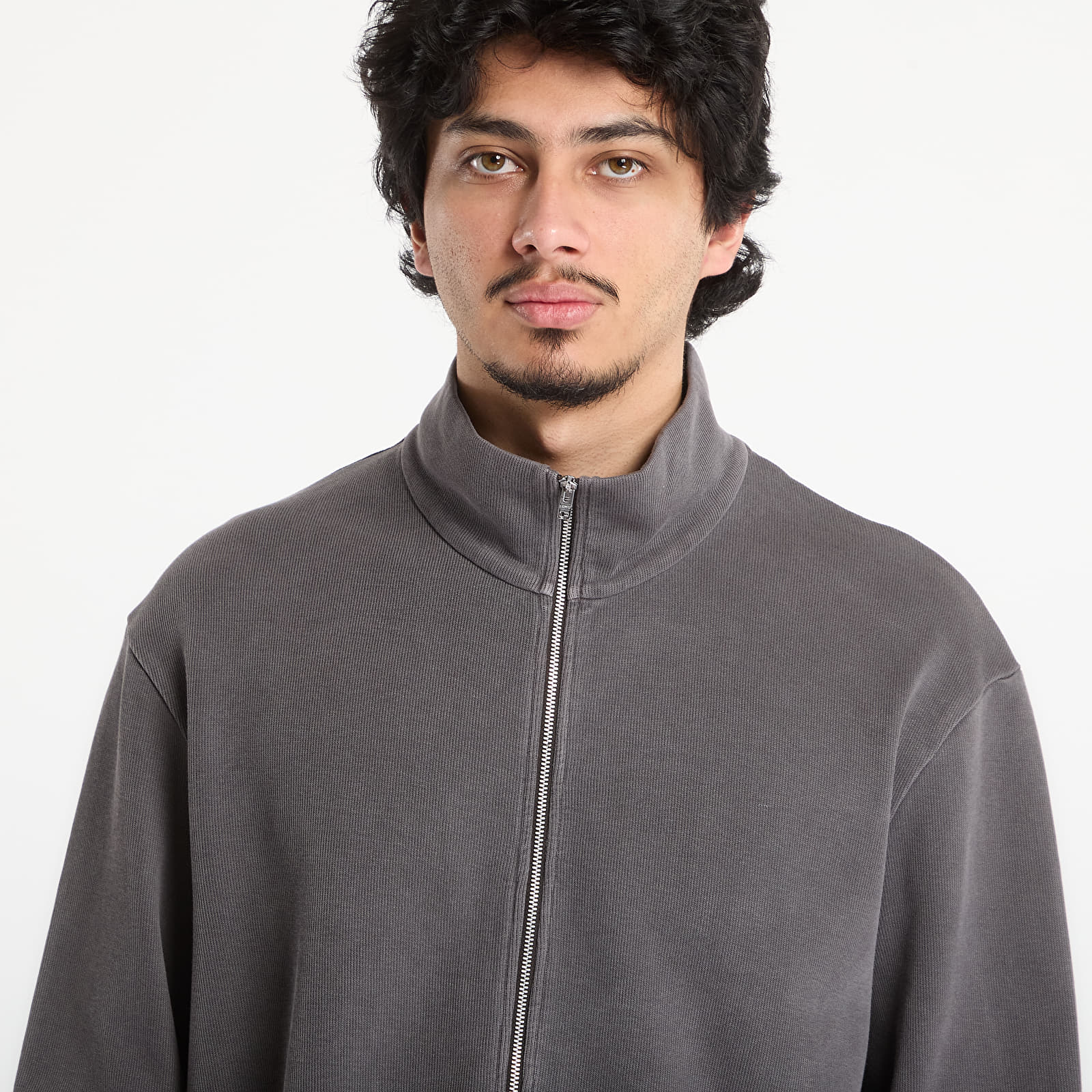 Dukserice OUR LEGACY Shrunken Fullzip Worn Graphite Athletic Rib