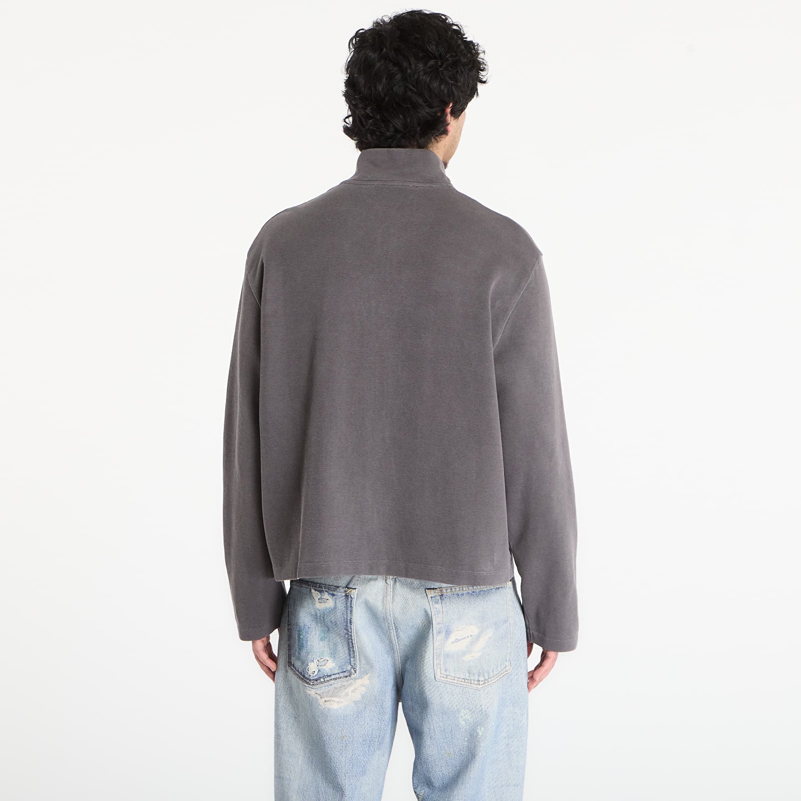 Dukserice OUR LEGACY Shrunken Fullzip Worn Graphite Athletic Rib