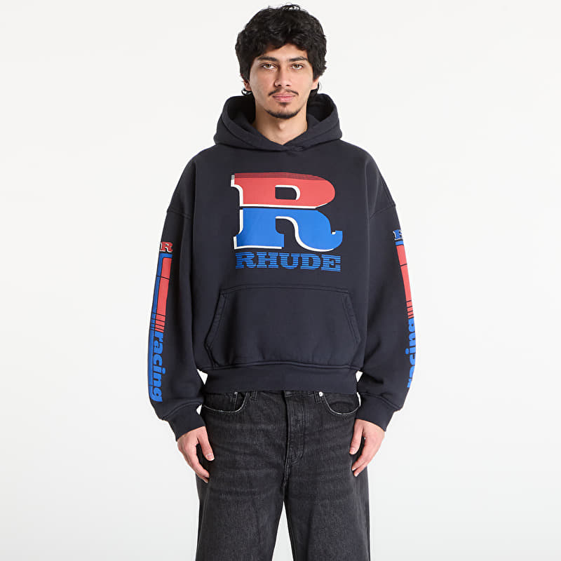 Sweatshirt Rhude Split Petrol Logo Hoodie Vintage Black/ Red/ Blue