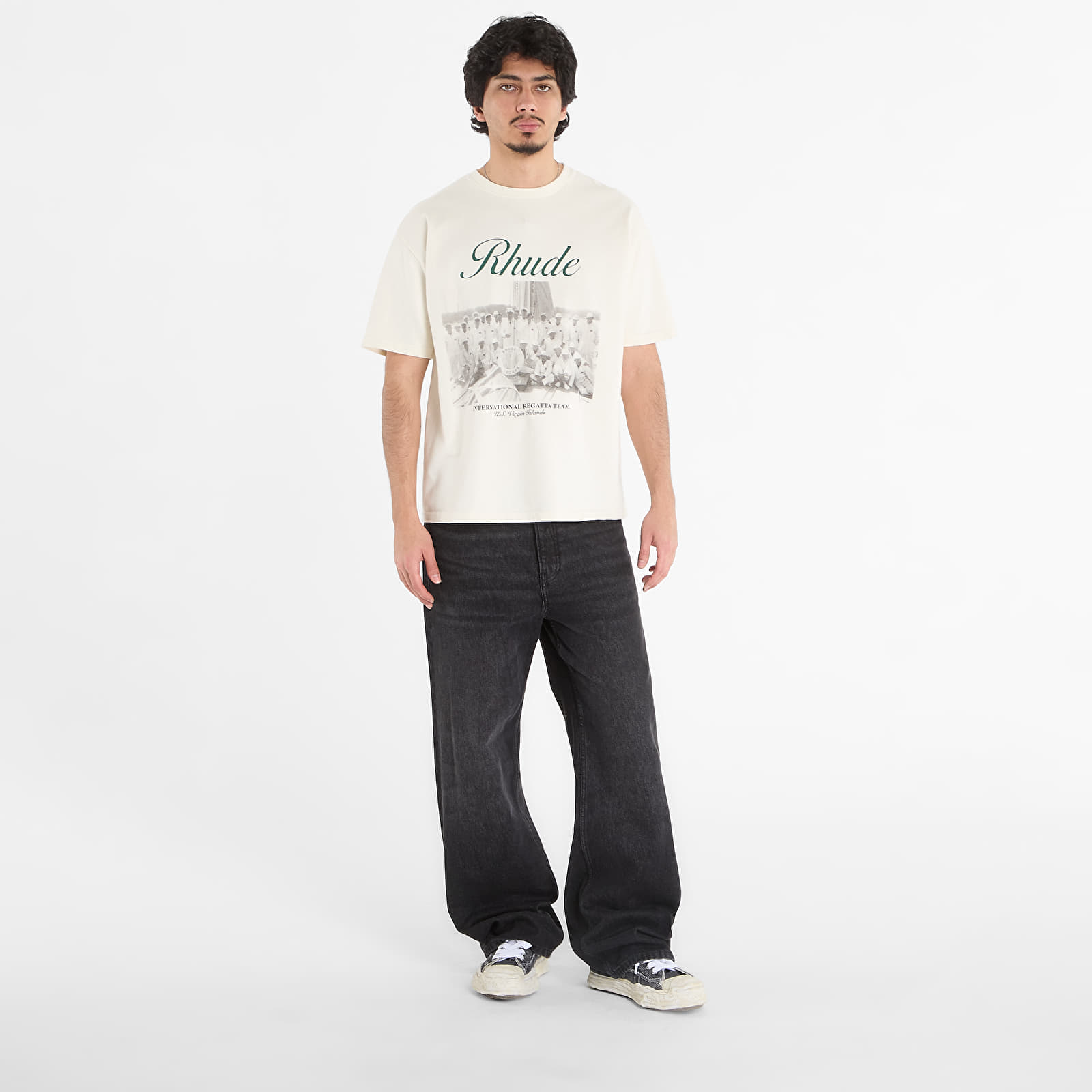 T-Shirts Rhude Virgin Islands Script Tee Vintage White/ Black/ Green