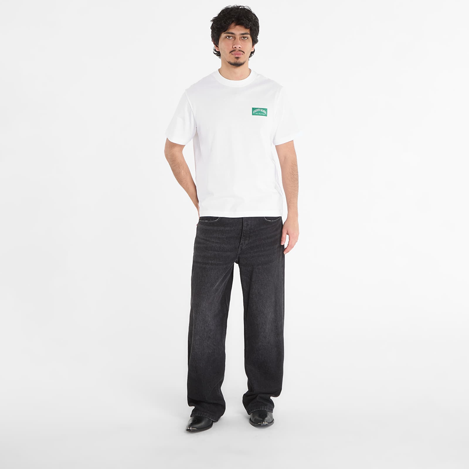 T-paidat Calvin Klein Jeans Ss 20S Easy Collegiate Tee White