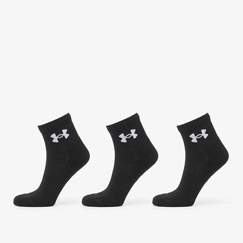 Under Armour Performance Cotton Qtr Sock 3-Pack Black