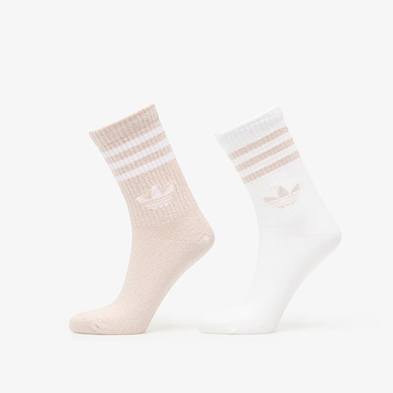 Sokken adidas 3-Stripes Glitter Crew Socks 2 Pairs Blush Pink/ White